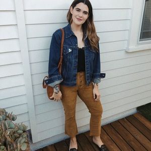 Madewell Cord Cali Boot Kick Crop Pant.